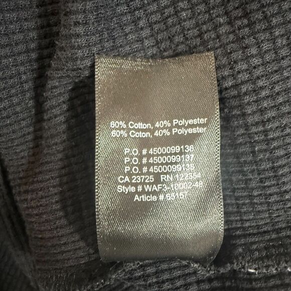 TNA Aritzia Waffle Crew Boxy Long Sleeve M Black Crop Top Thermal EUC B36 - Picture 6 of 6